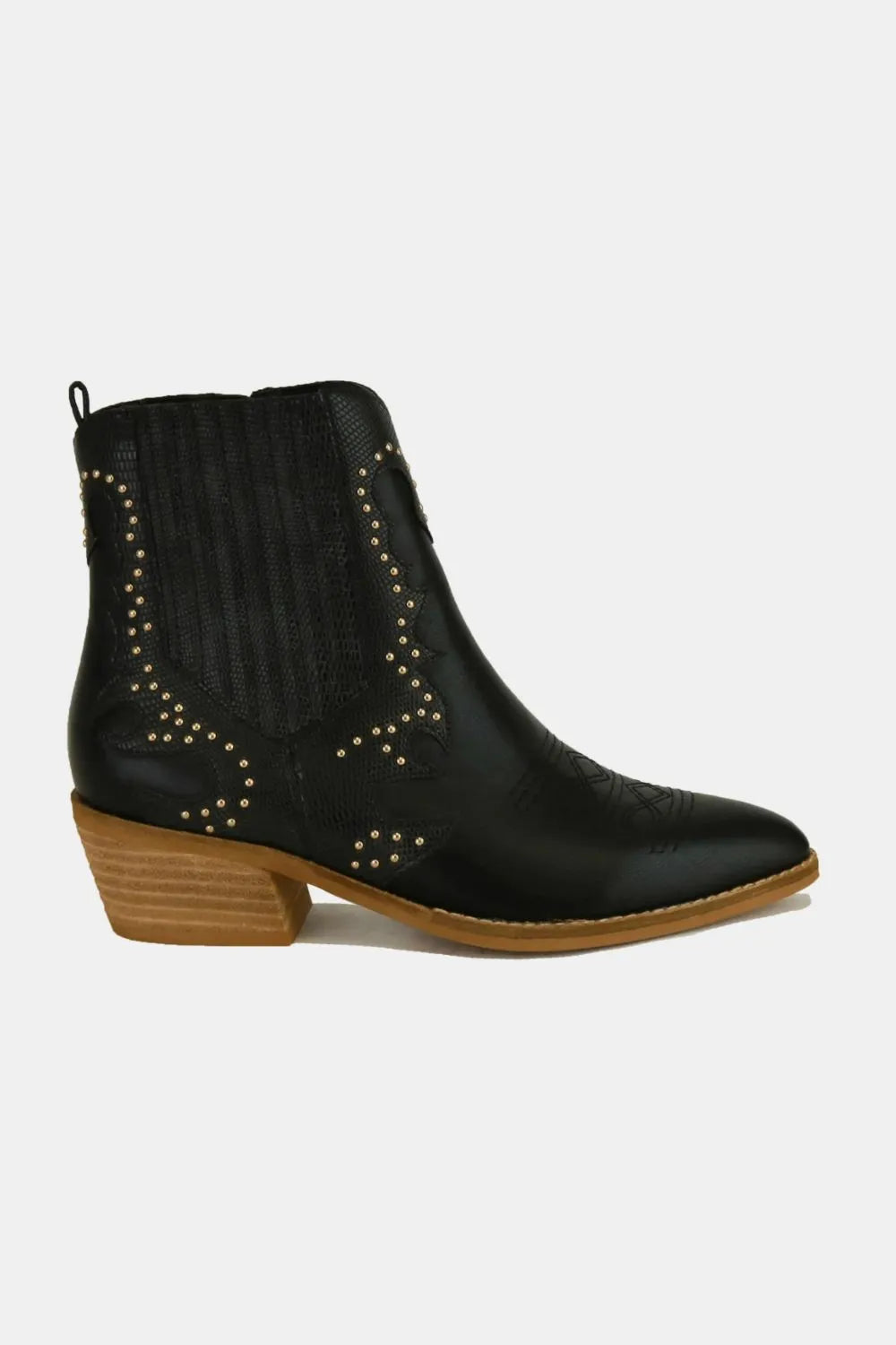 Beast Fashion Studded Detail Point Toe Boots - cas7m