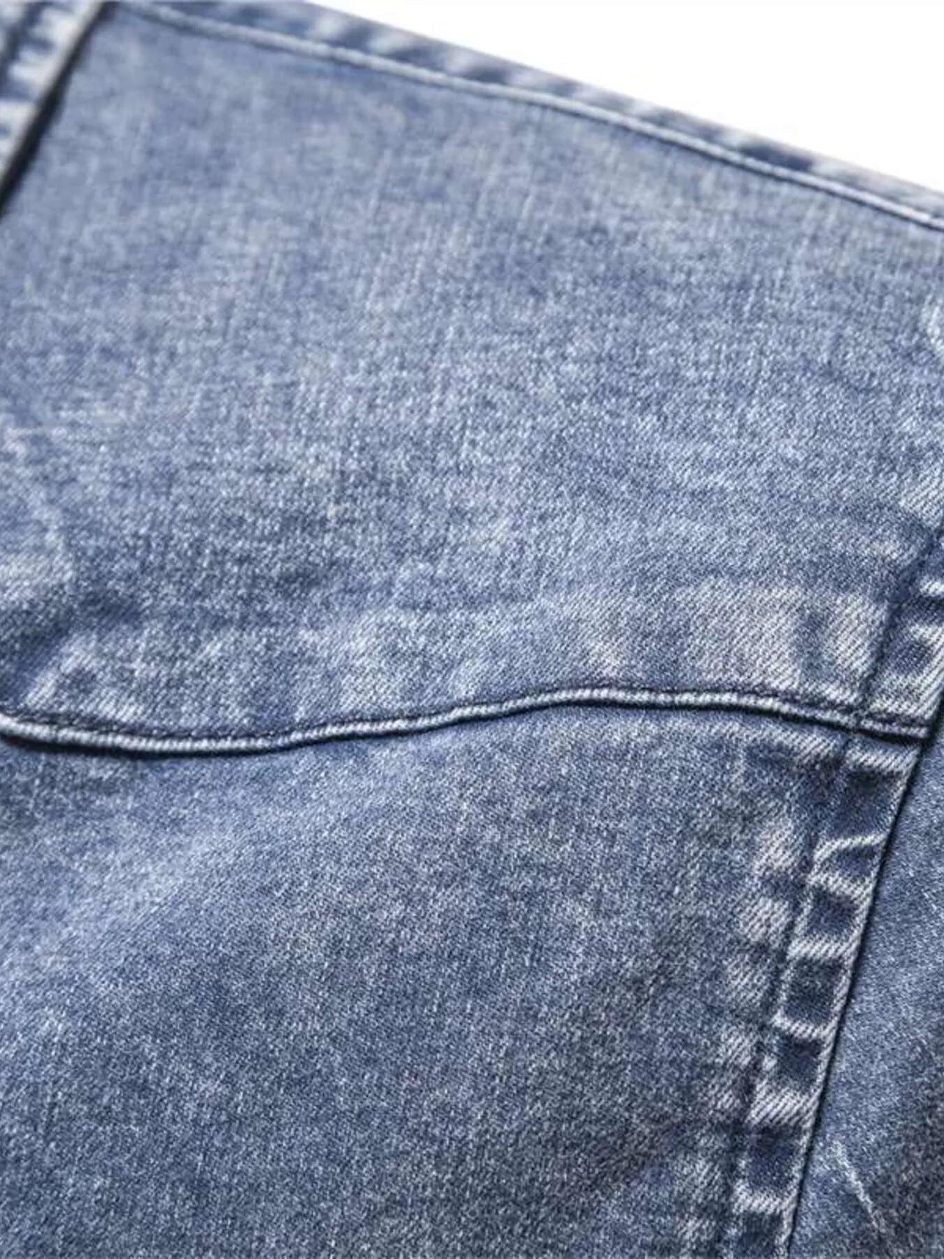 Men's Button Up Long Sleeve Denim Shirt - cas7m