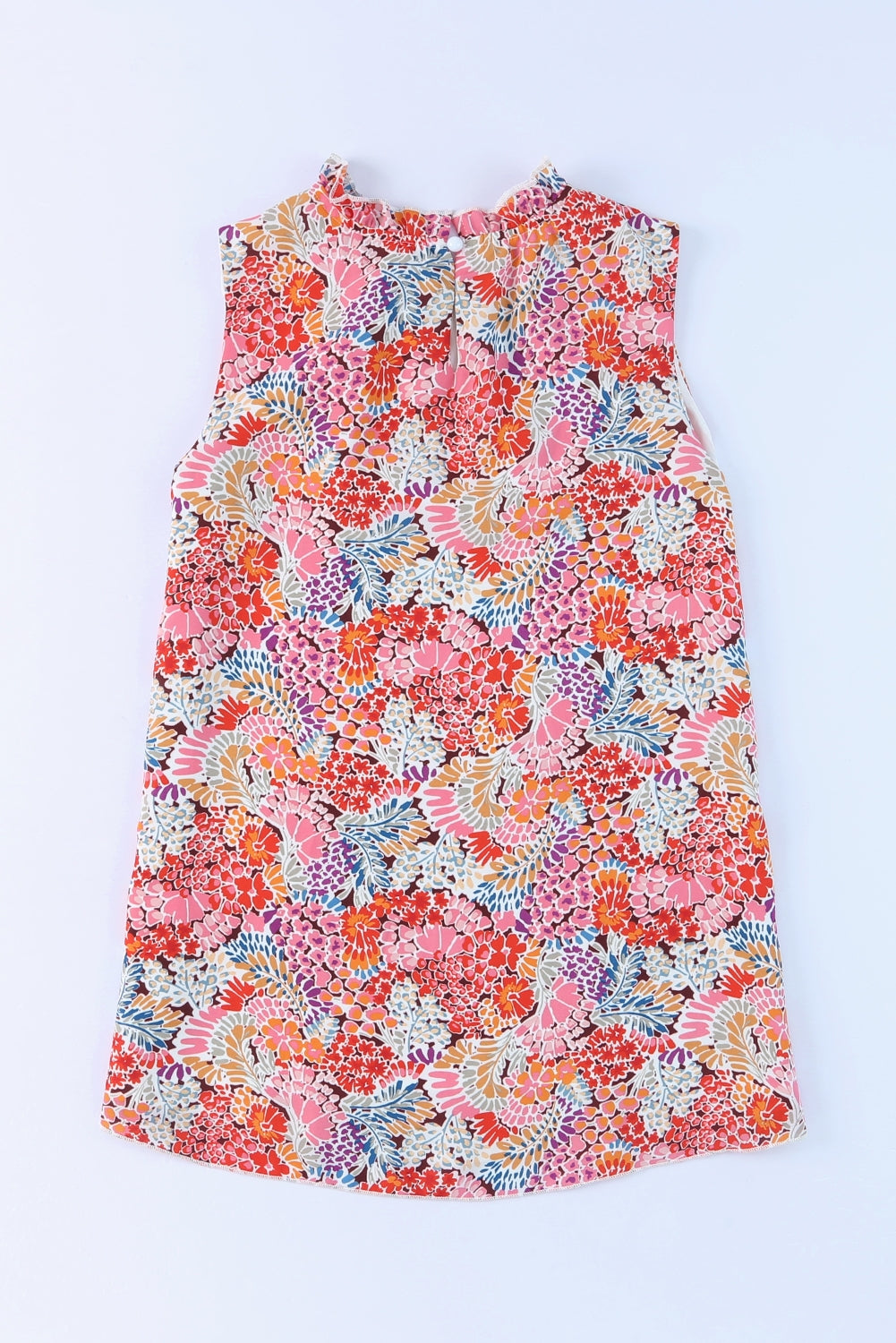 Floral Mock Neck Tank Top - cas7m