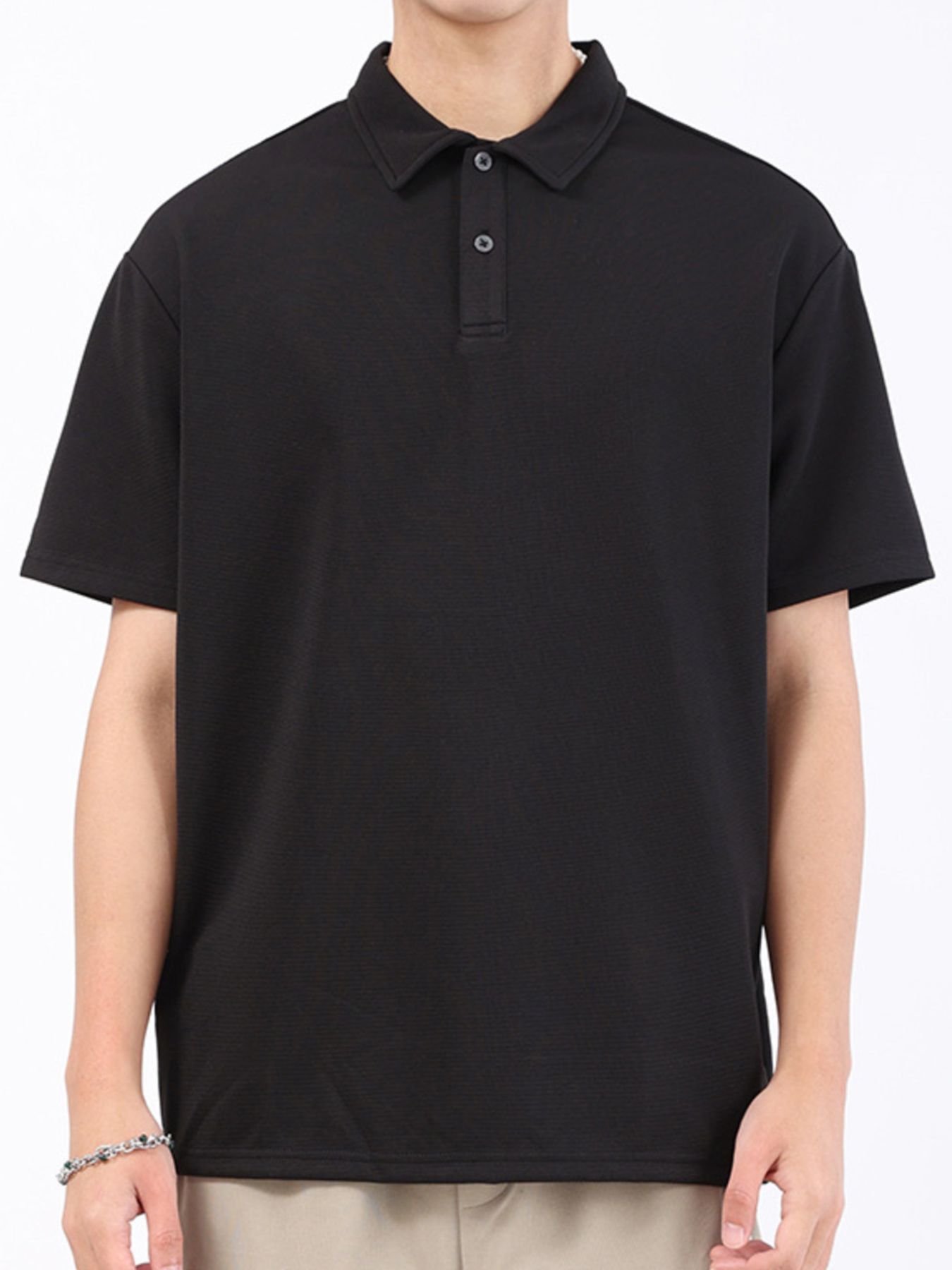 Men's Plus Size Textured Breathable Performance Polo - cas7m
