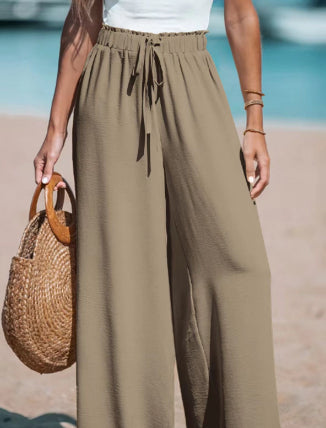 Women's Drawstring Loose Casual Wide-leg Trousers - cas7m