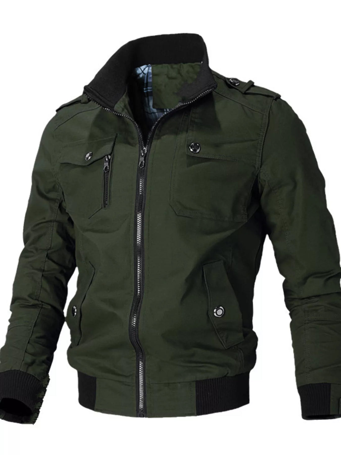 Men's Plus Size Casual Zip Up Lightweight Jacket - cas7m