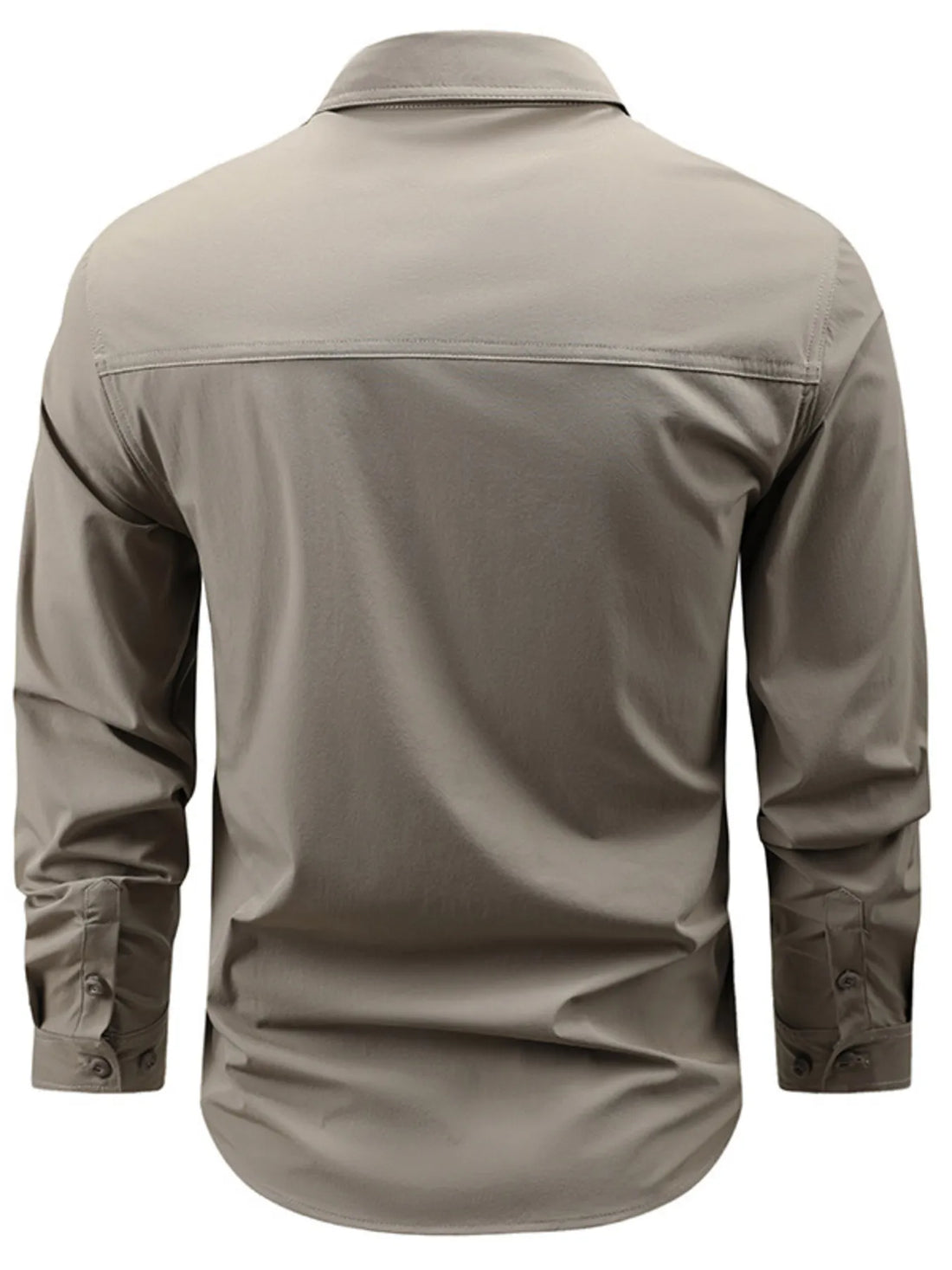 Men's Plus Size Button Up Long Sleeve Shirt - cas7m