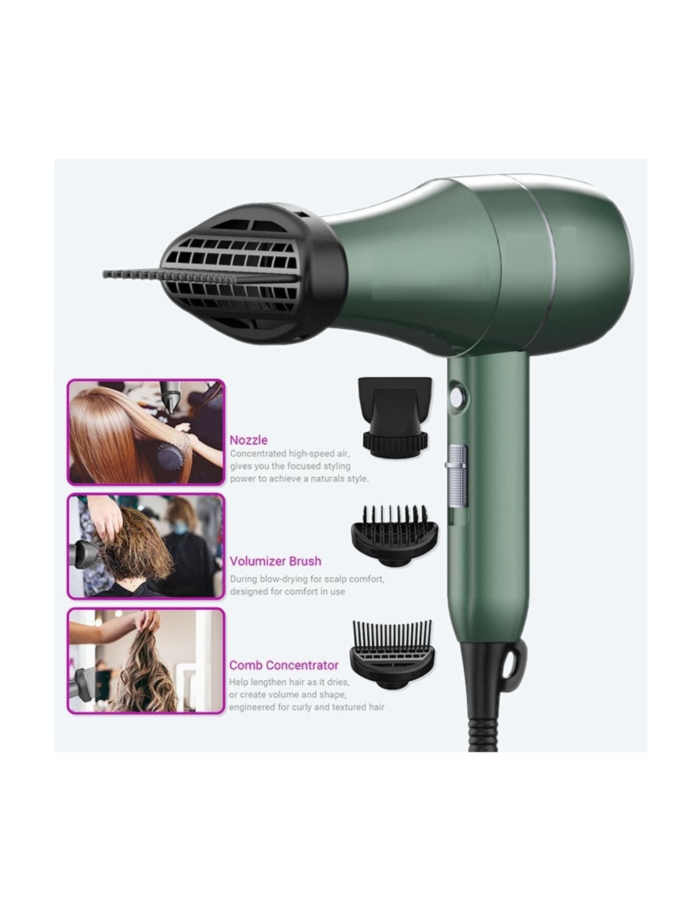 Salon-Quality Multi Speed Hair Dryer: Ultimate Home Blowout Tool - cas7m