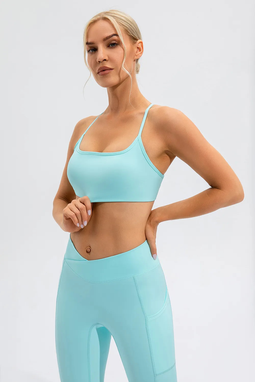 Crisscross Spaghetti Strap Active Cami - cas7m