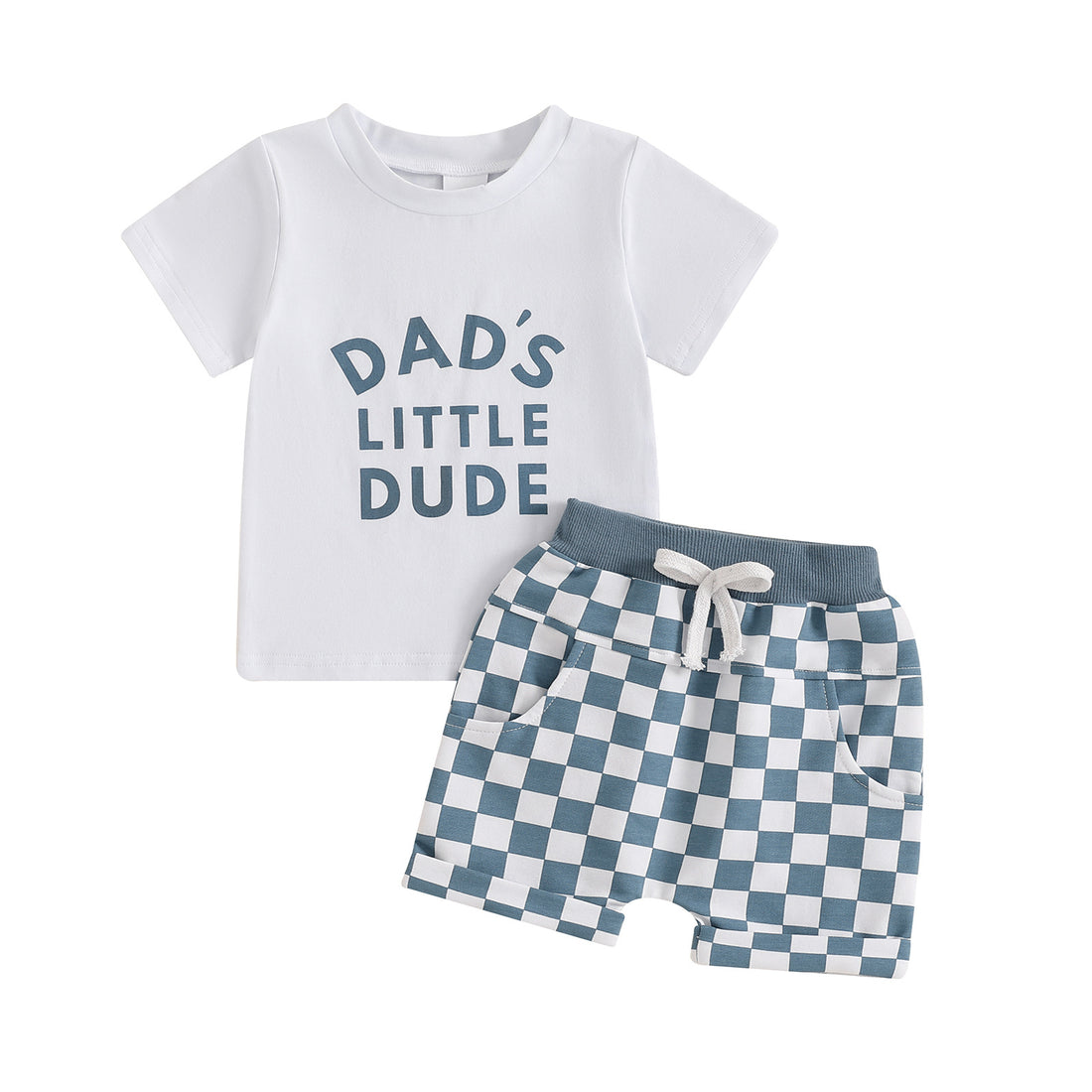 Children's Casual Letter Printed Short Sleeved Set - cas7m