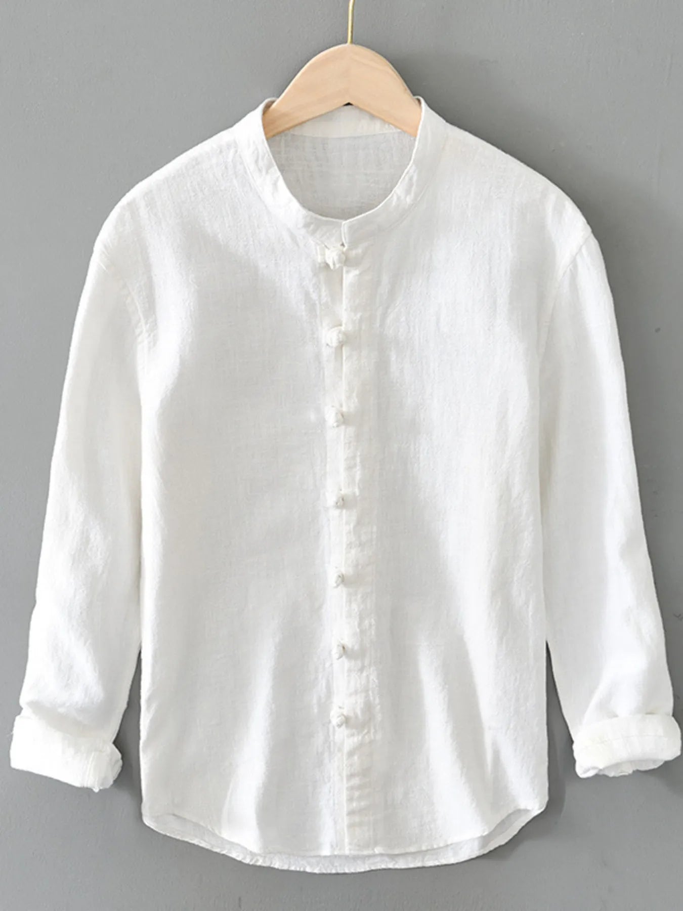 Men's Plus Size Button Up Long Sleeve Shirt - cas7m