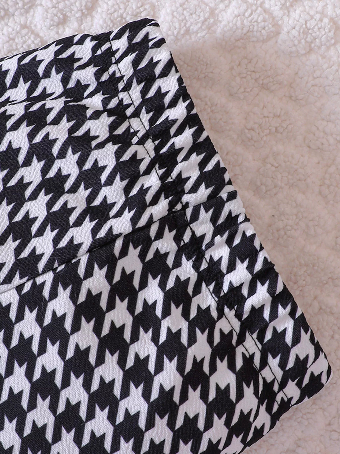 Children's Long Sleeve Top & Houndstooth Pants Set - cas7m