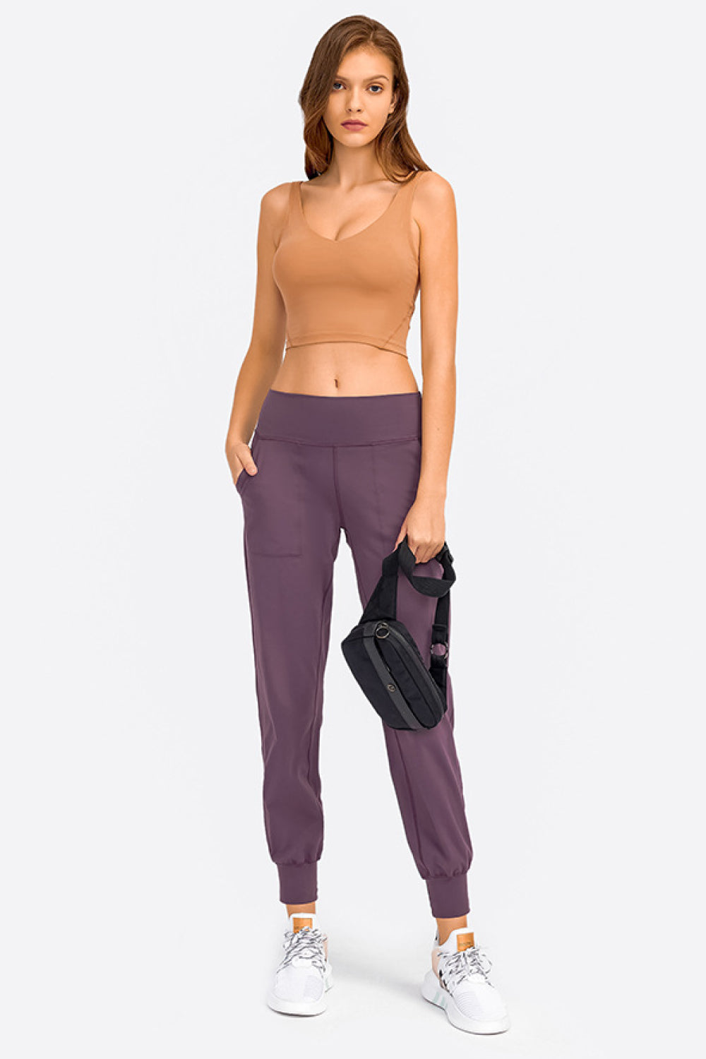 Millennia Deep V-Neck Crop Sports Bra - cas7m