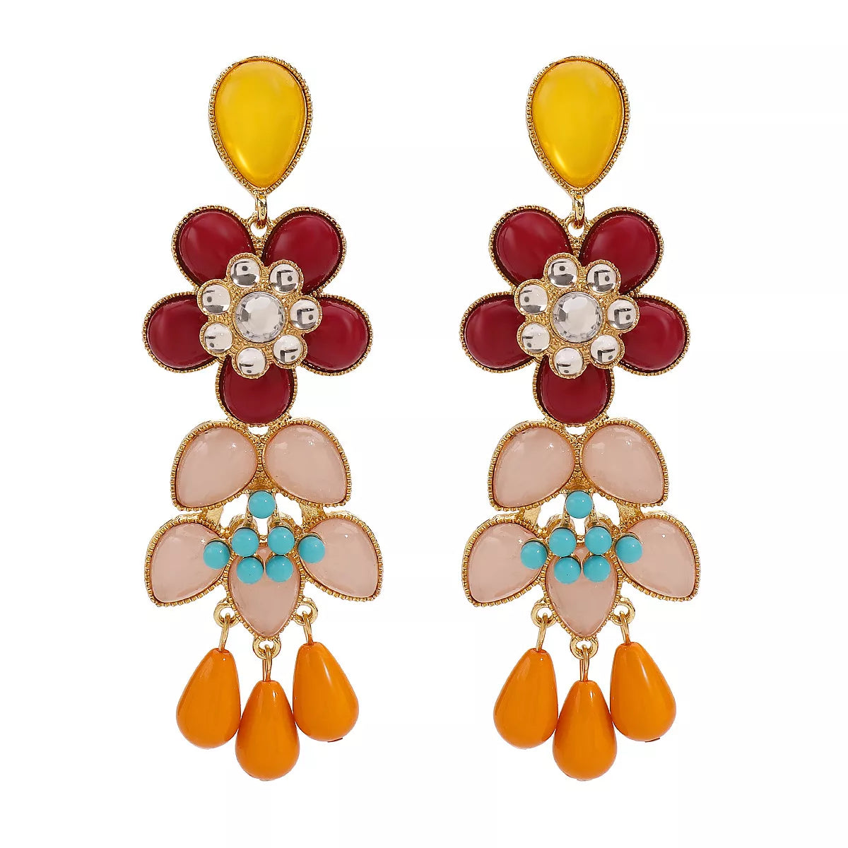 Flower Dangle Earrings - cas7m