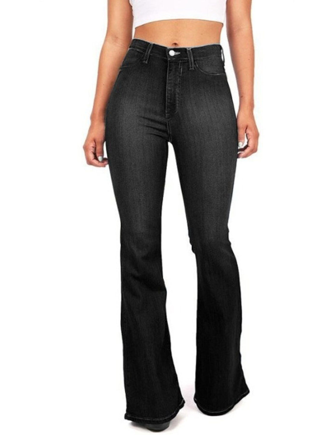 Full Size High-Waisted Bootcut Jeans Plus Size - cas7m