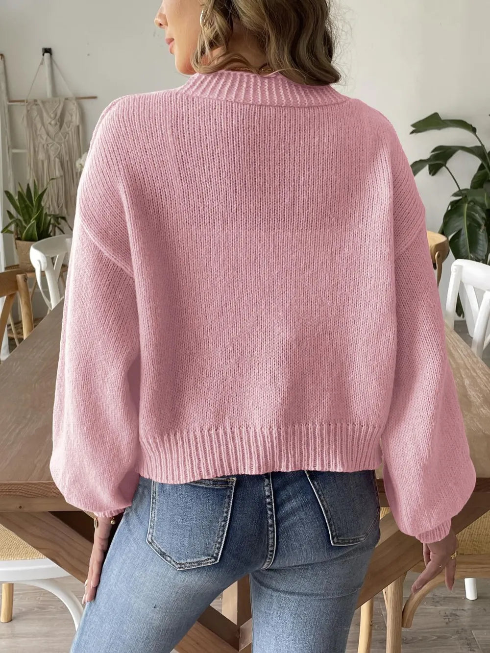 Pearl Open Front Long Sleeve Cardigan - cas7m