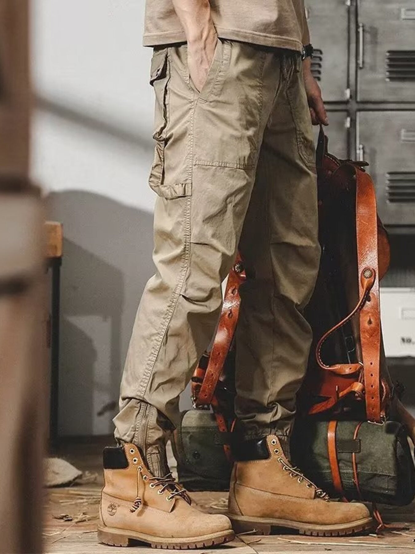 Men's Plus Size Urban Style Cargo Pants - cas7m