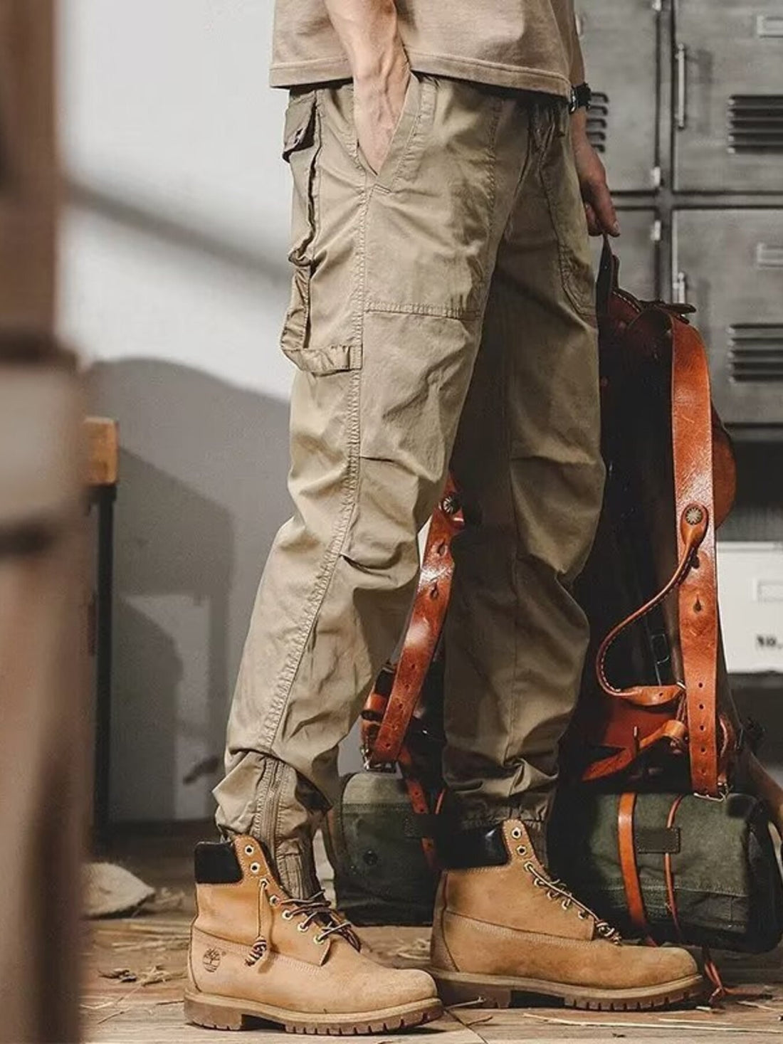 Men's Plus Size Urban Style Cargo Pants - cas7m