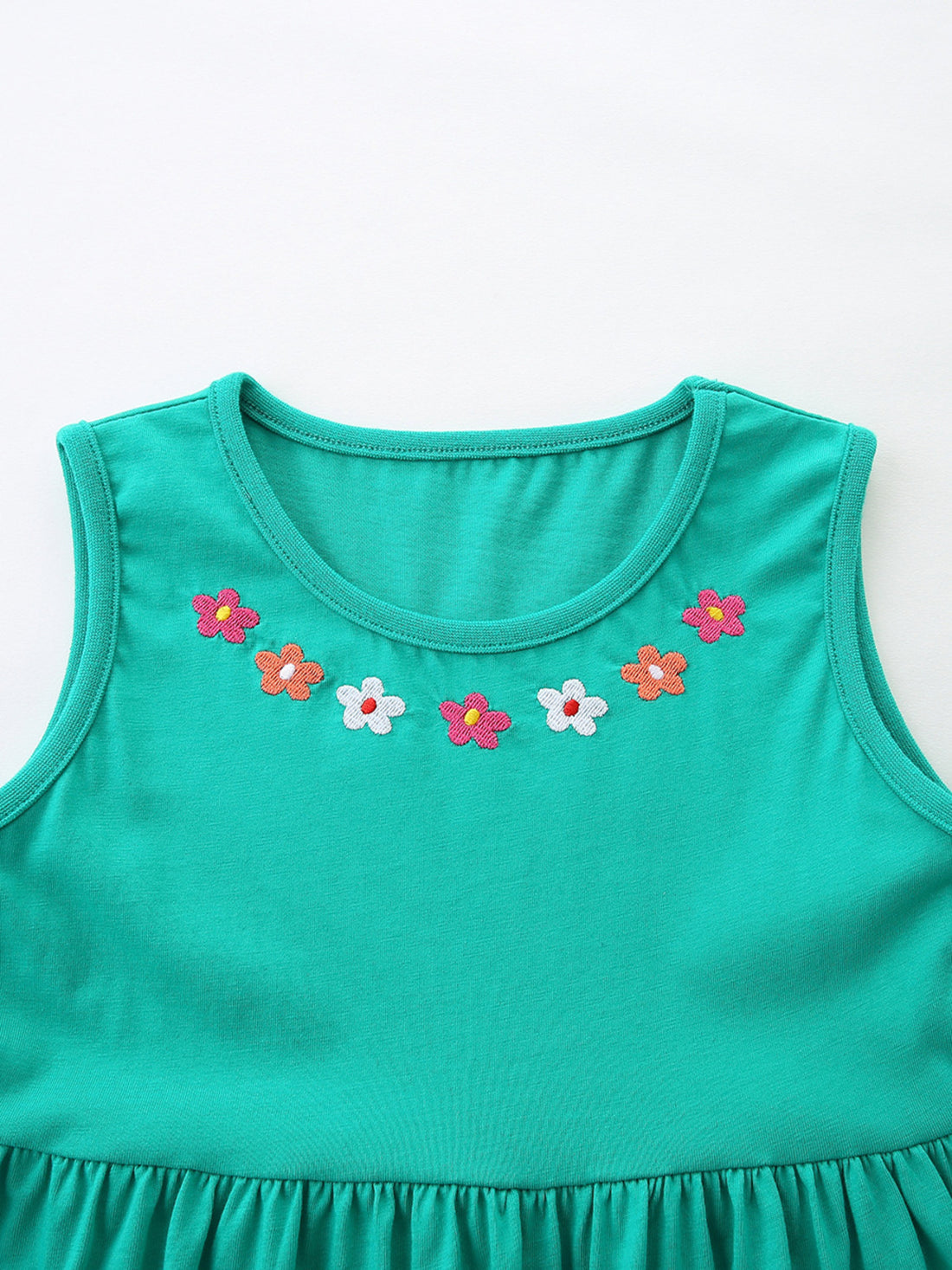 Children's Sleeveless Embroidered Casual Dress - cas7m