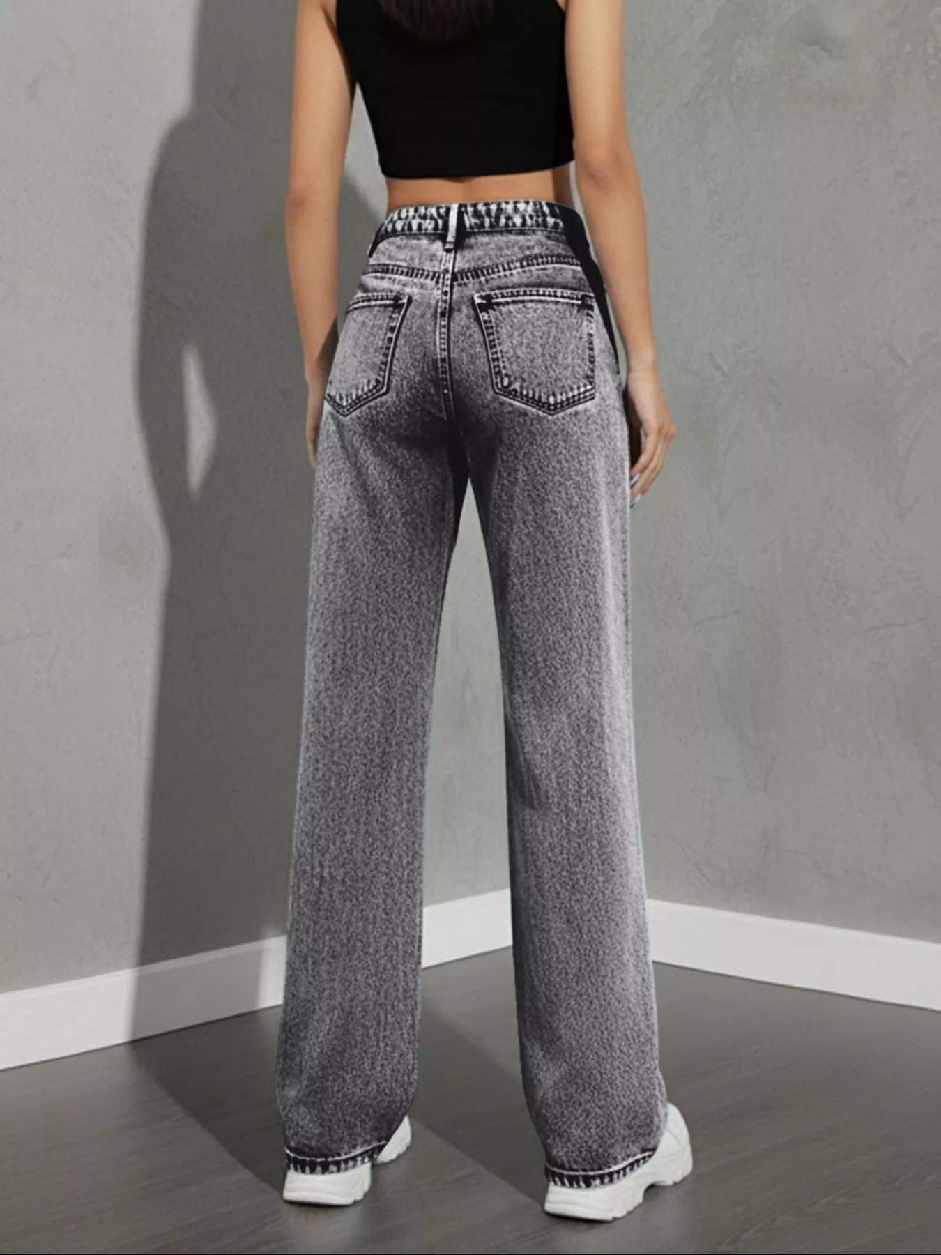 High Waist Wide Leg Jeans - cas7m