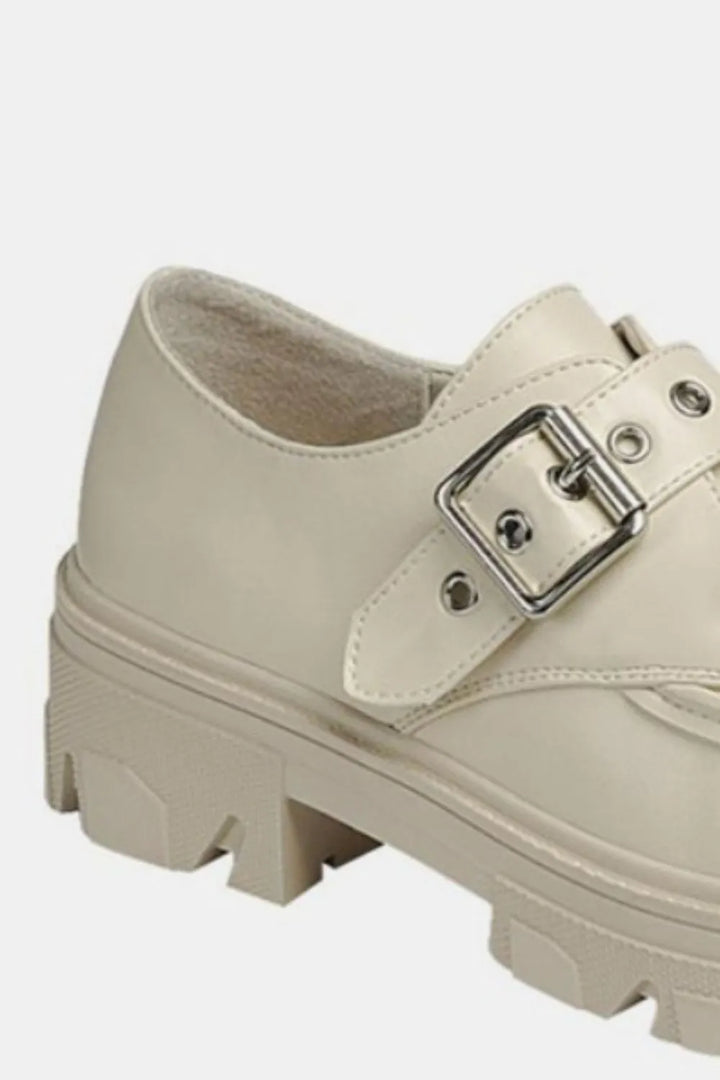 Forever Link Buckled Platform Lug Sole Loafers - cas7m