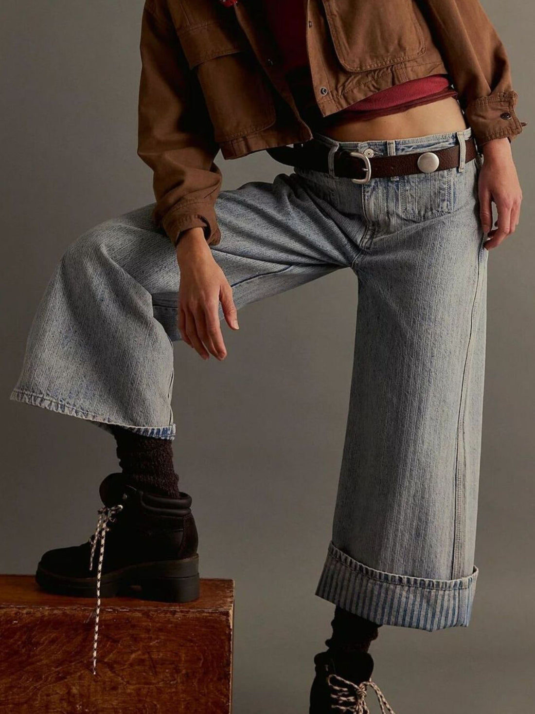Wide-Leg Cropped Jeans - cas7m