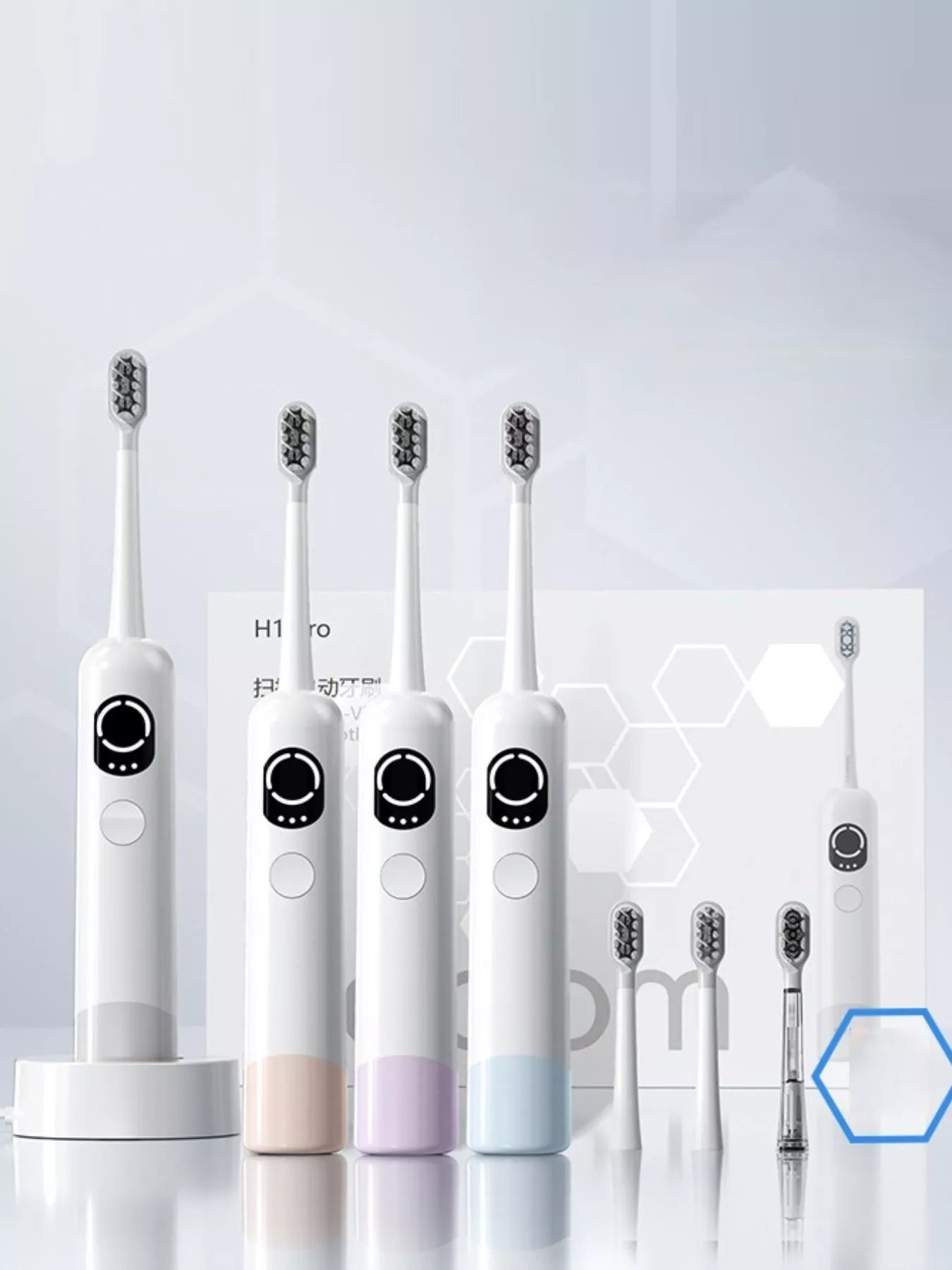 Smart Electric Toothbrush: Sleek, Portable, High-Tech Cleaning - cas7m