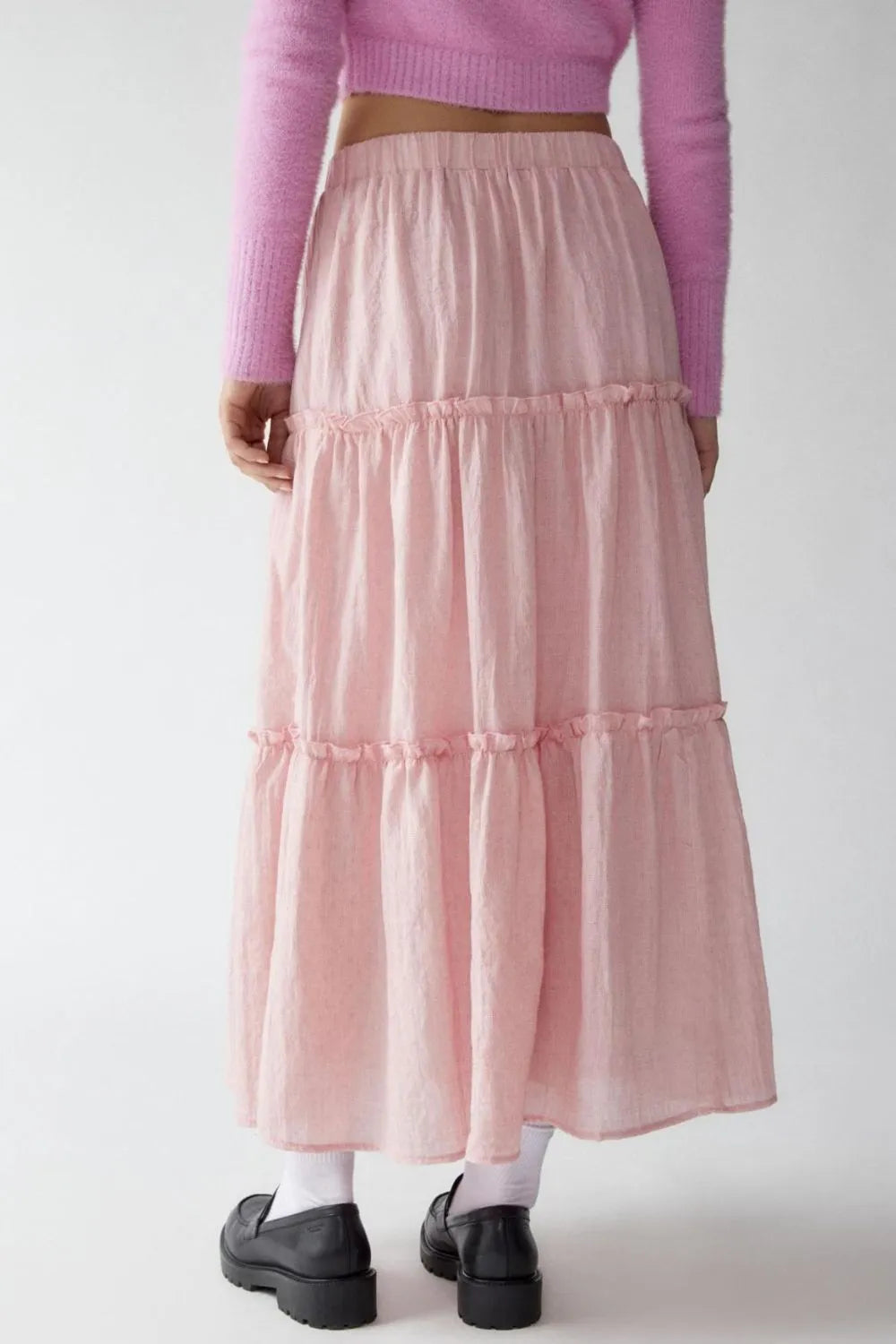 Frill Elastic Waist Skirt - cas7m