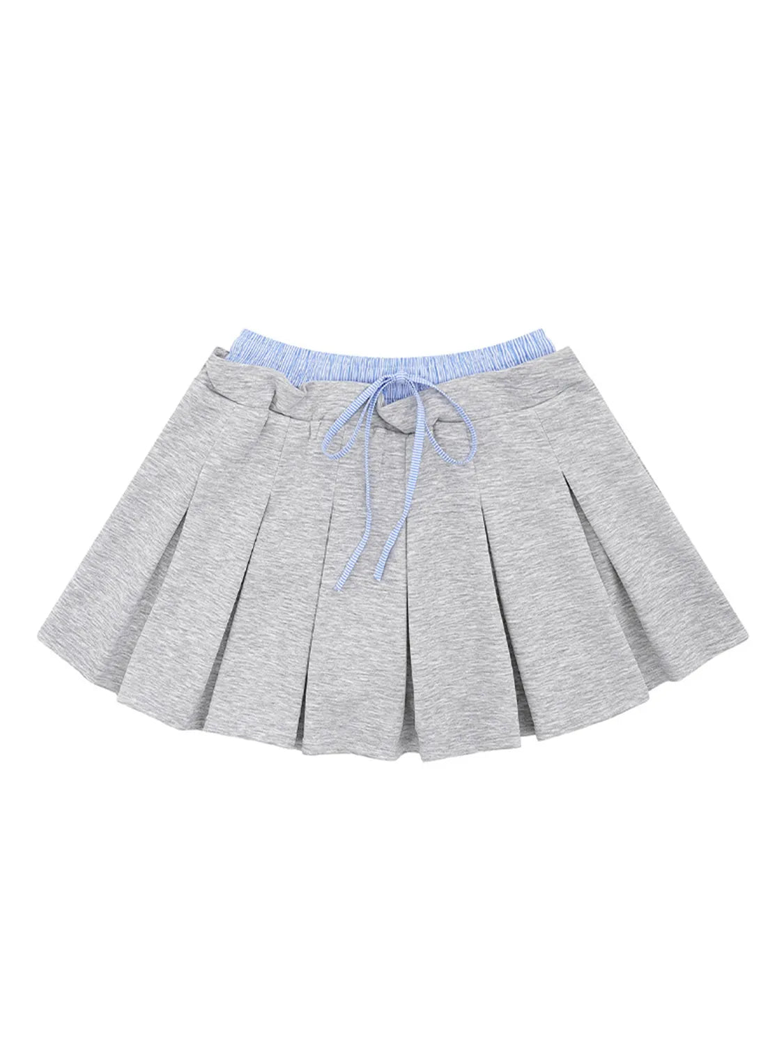 Drawstring Pleated Mini Skirt - cas7m