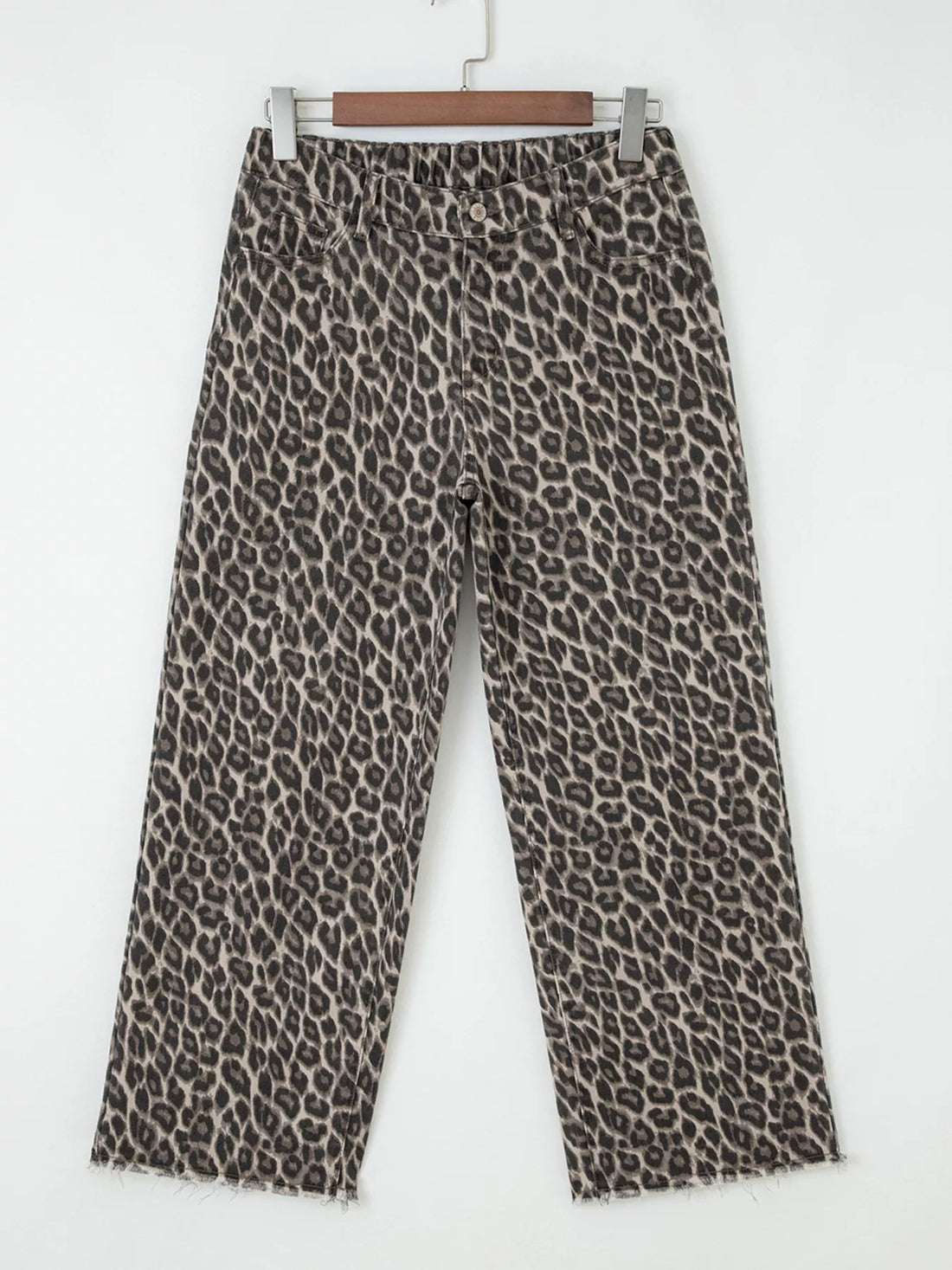 Leopard Straight Loose Leg Jeans - cas7m