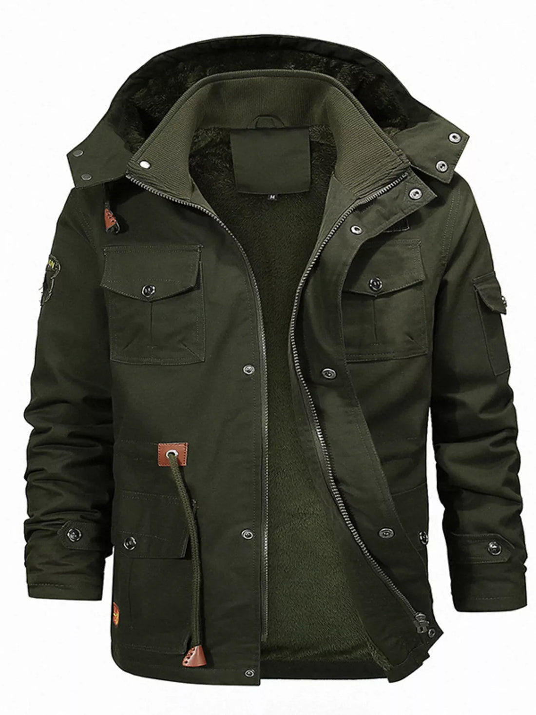 Men's Full Size Zip Up Fleece Lined Jacket Plus Size - cas7m