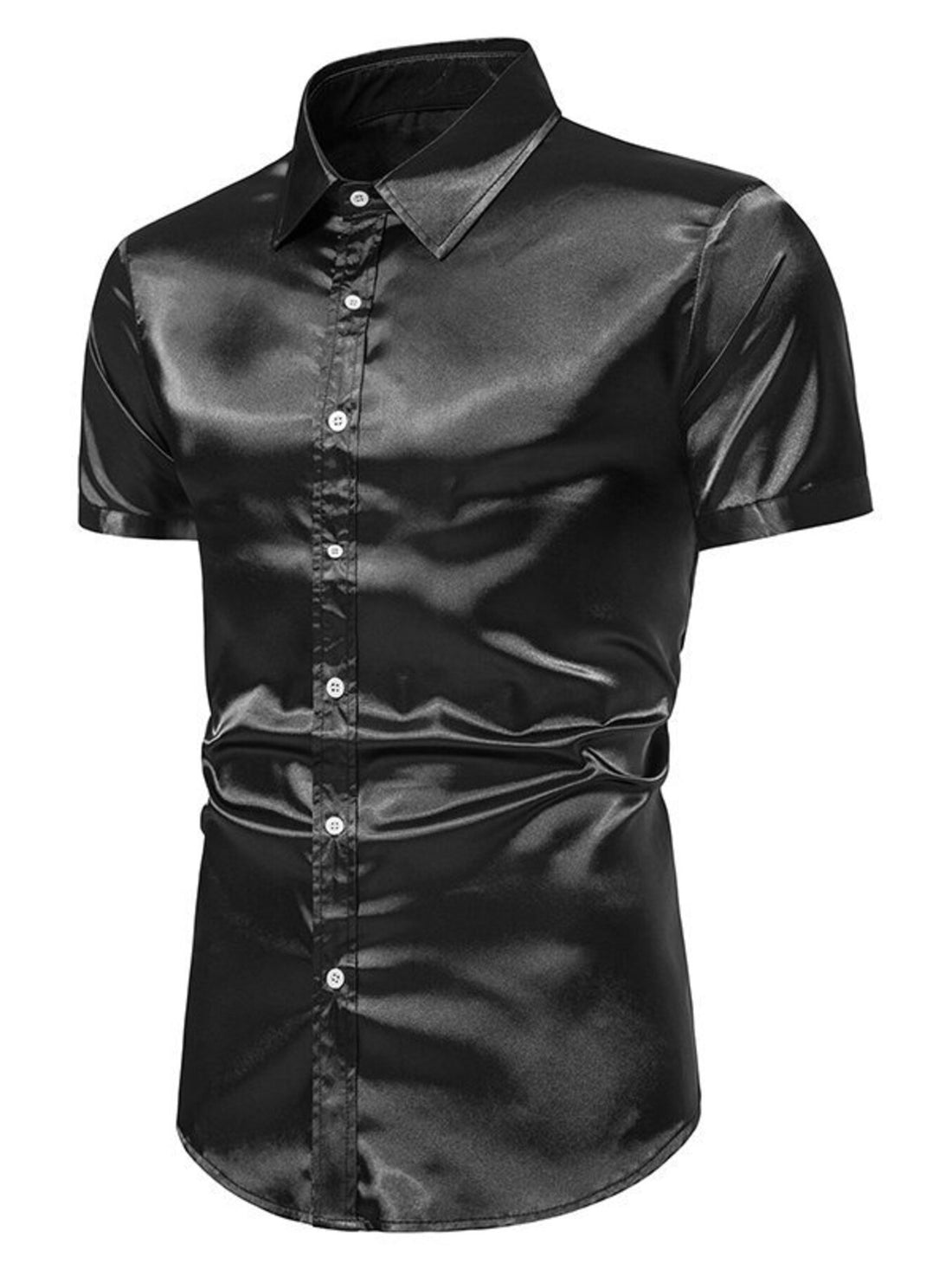 Men's Button Up Short Sleeve Shirt - cas7m