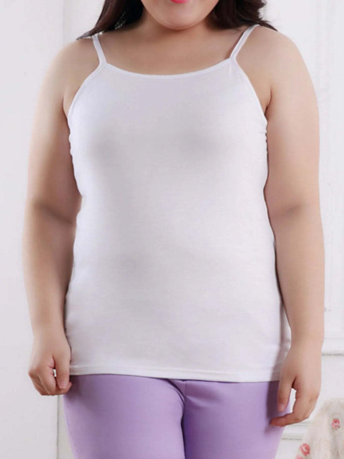 Solid Color Scoop Neck Tank Top - cas7m