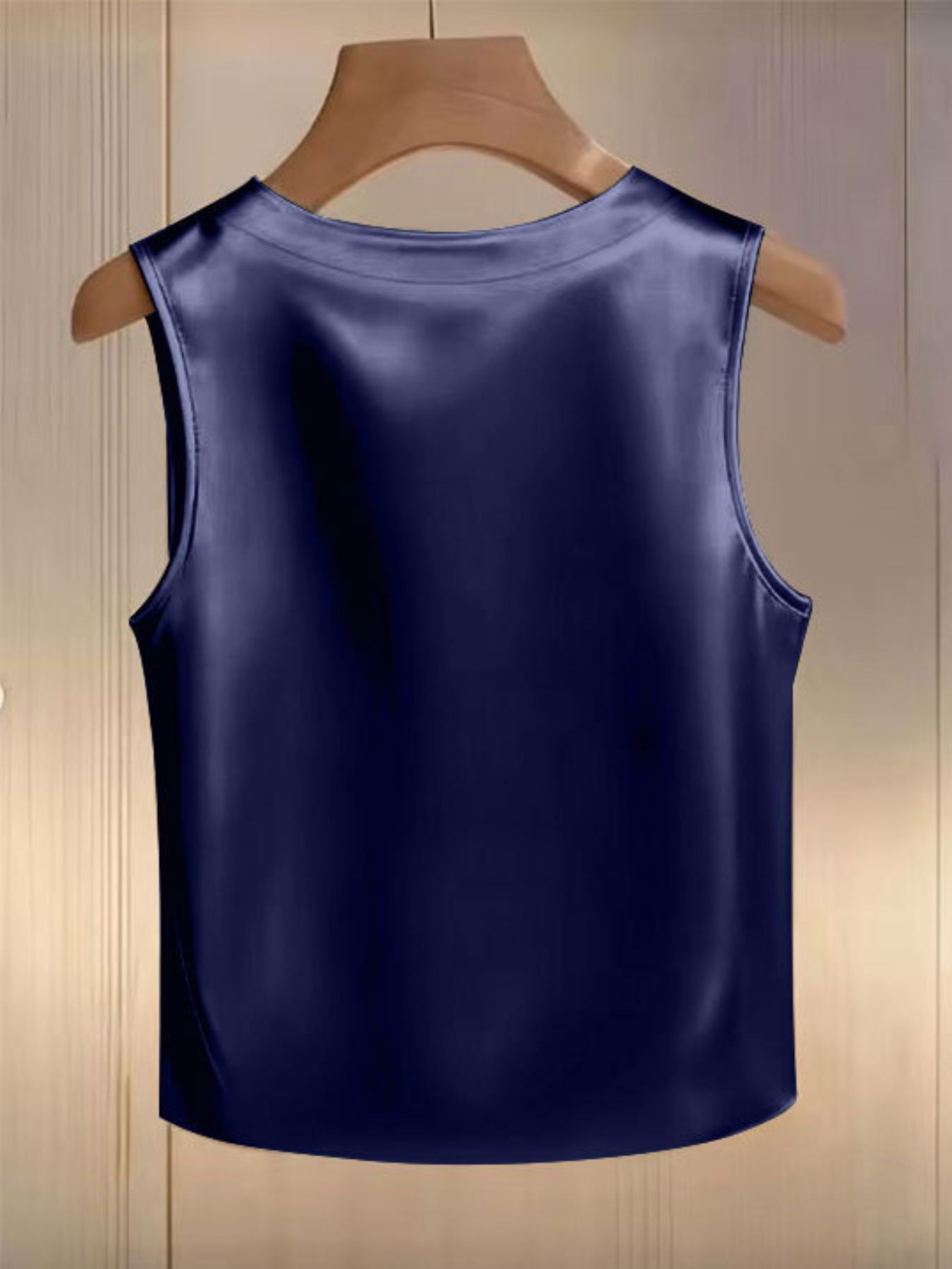 Pearl Embellished Satin Tank Top - cas7m