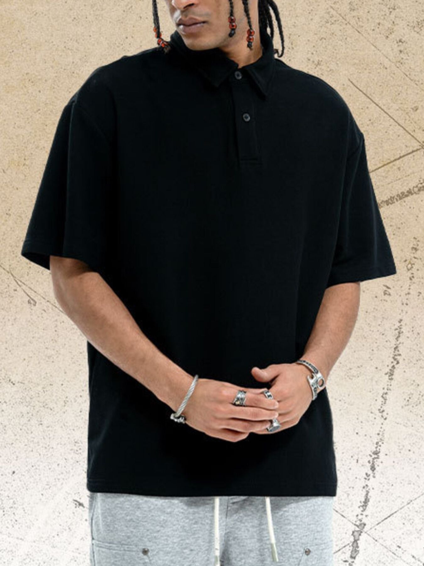 Men's Relaxed Fit Solid Color Polo - cas7m