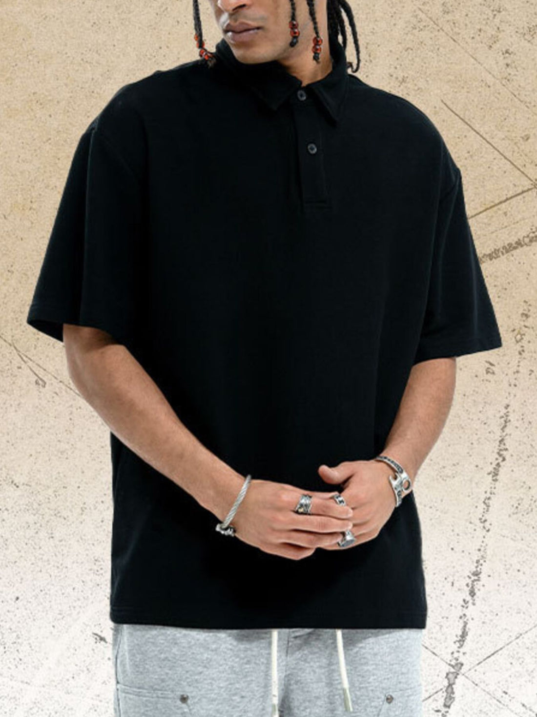 Men's Relaxed Fit Solid Color Polo - cas7m