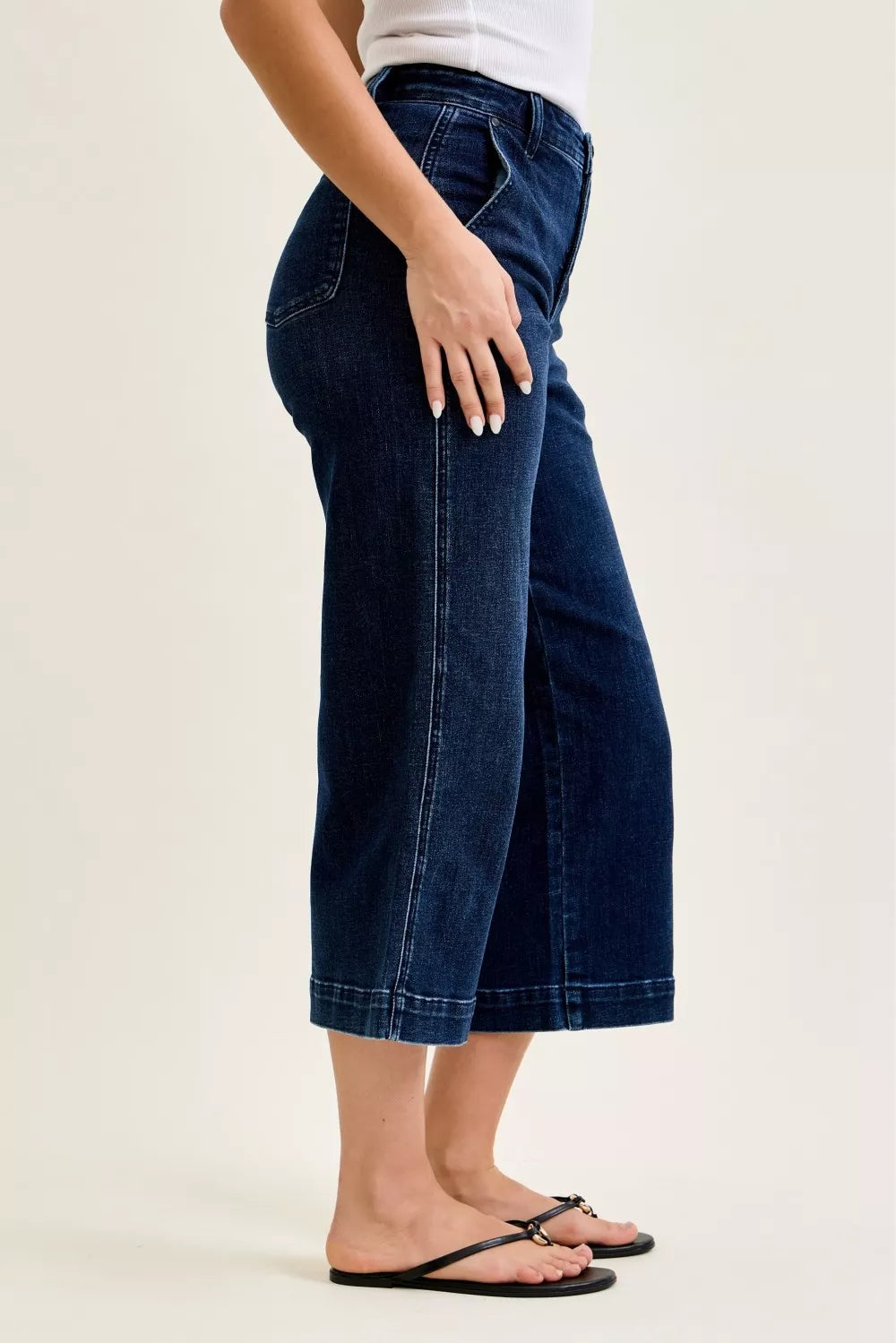 Judy Blue High Waist Ankle Wide Jeans - cas7m