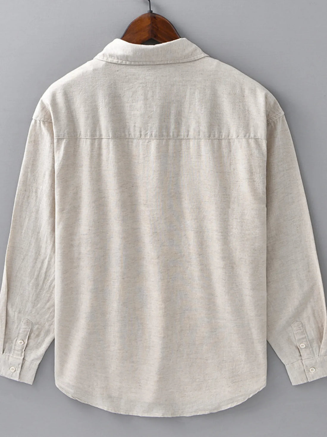 Men's Plus Size Button Up Long Sleeve Shirt - cas7m