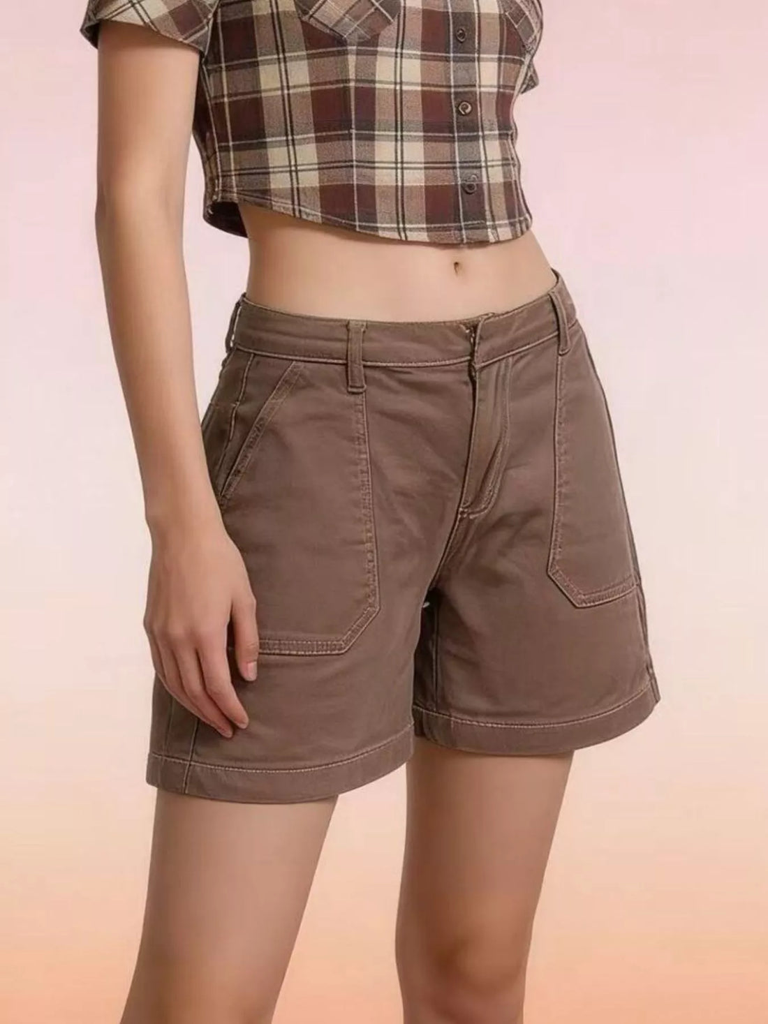 Pocketed Denim Shorts - cas7m