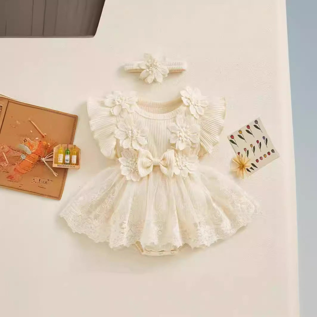 Baby Short Sleeve Romper Dress - cas7m