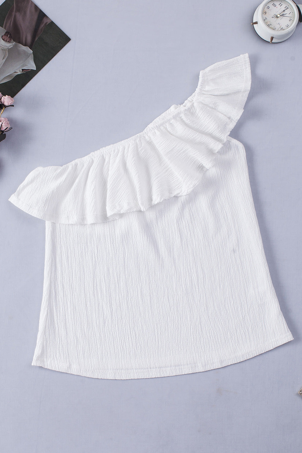 Ruffled One-Shoulder Tank - cas7m