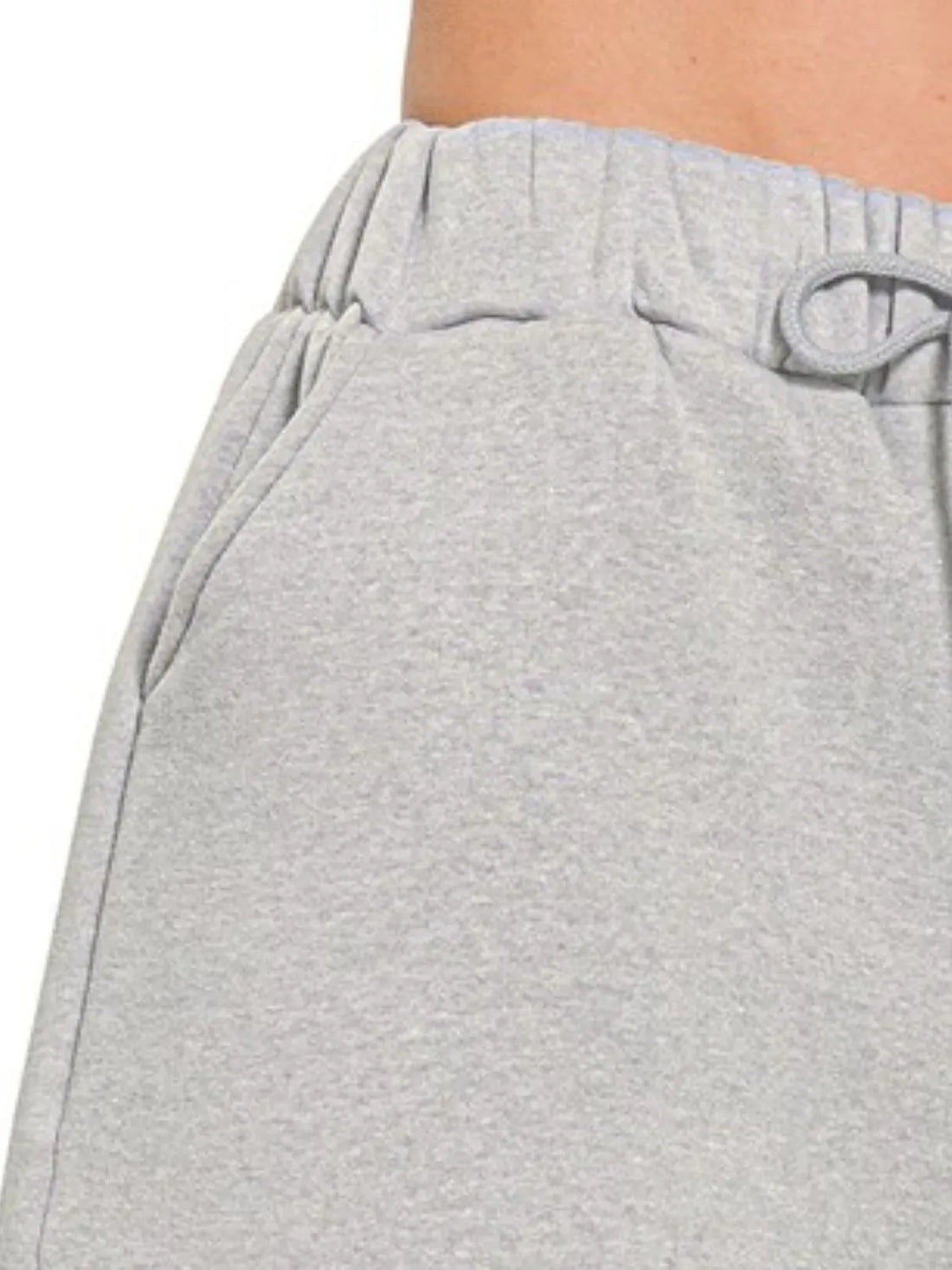 Zenana Fleece Drawstring Short Pants With Pockets - cas7m