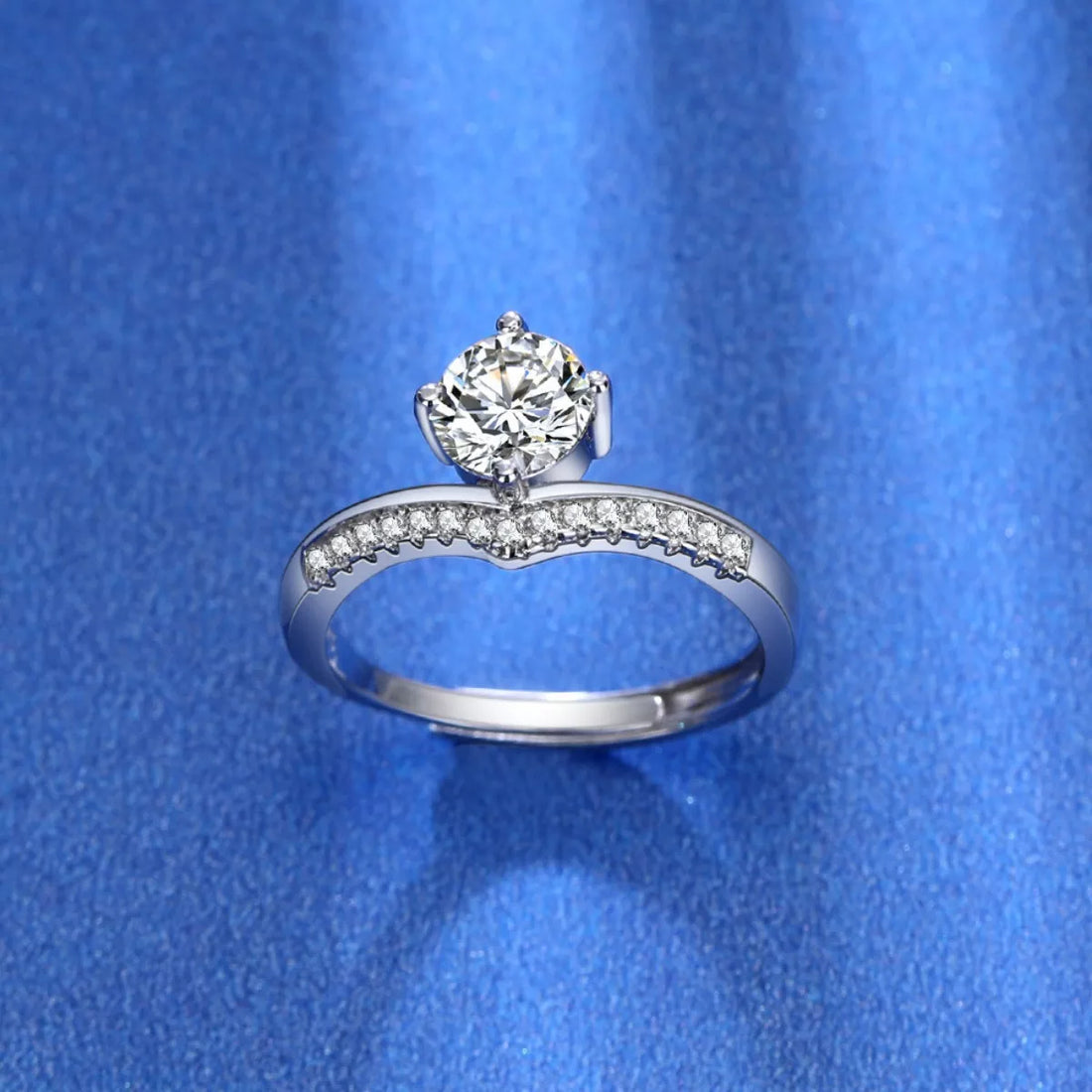 1 Carat Moissanite 925 Sterling Silver Ring - cas7m