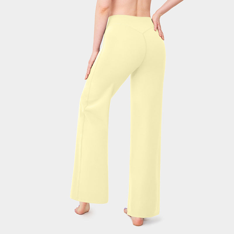Fashionable Loose Straight-leg Yoga Pants For Women - cas7m