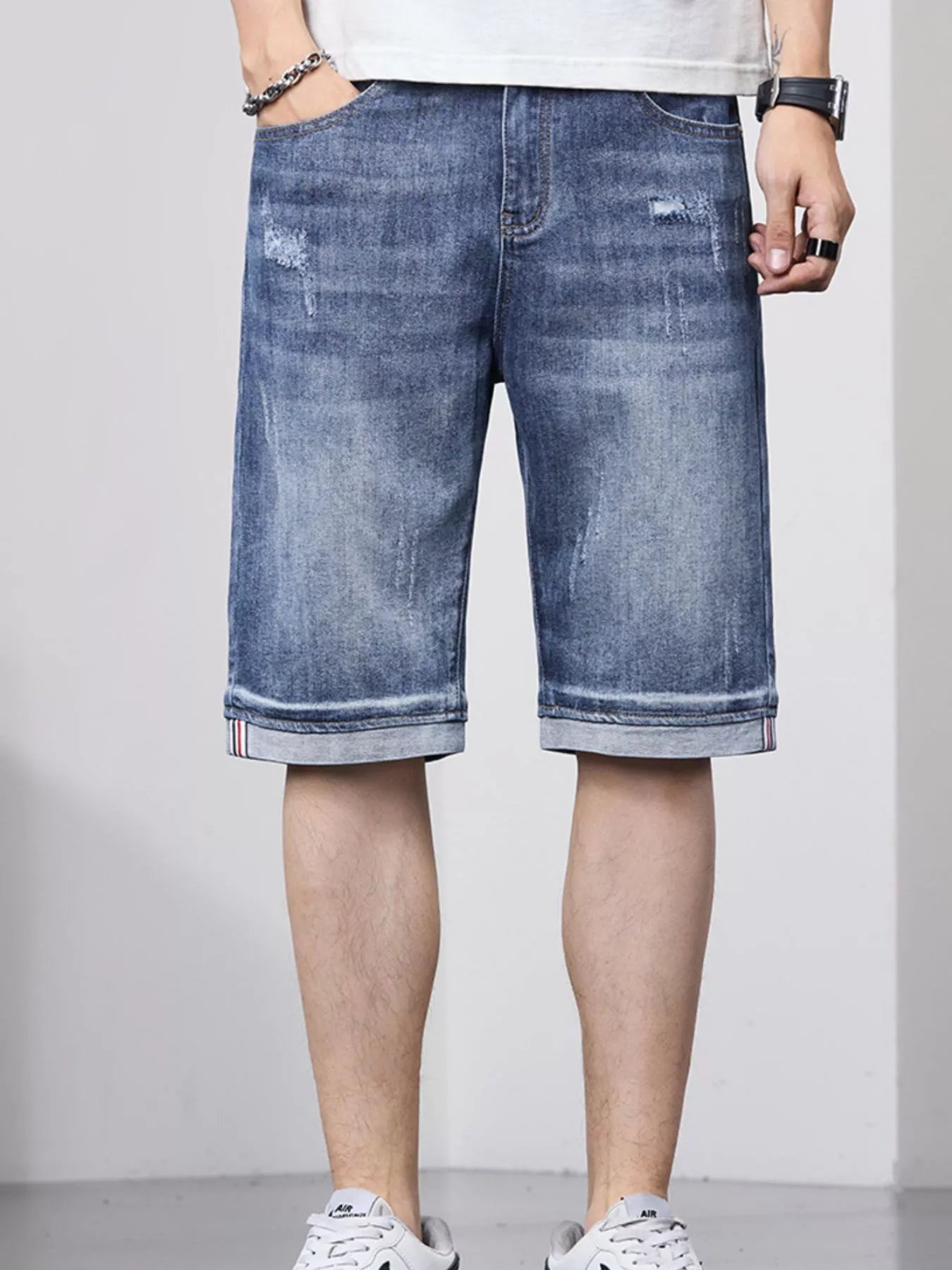 Men's Loose Fit Denim Shorts - cas7m