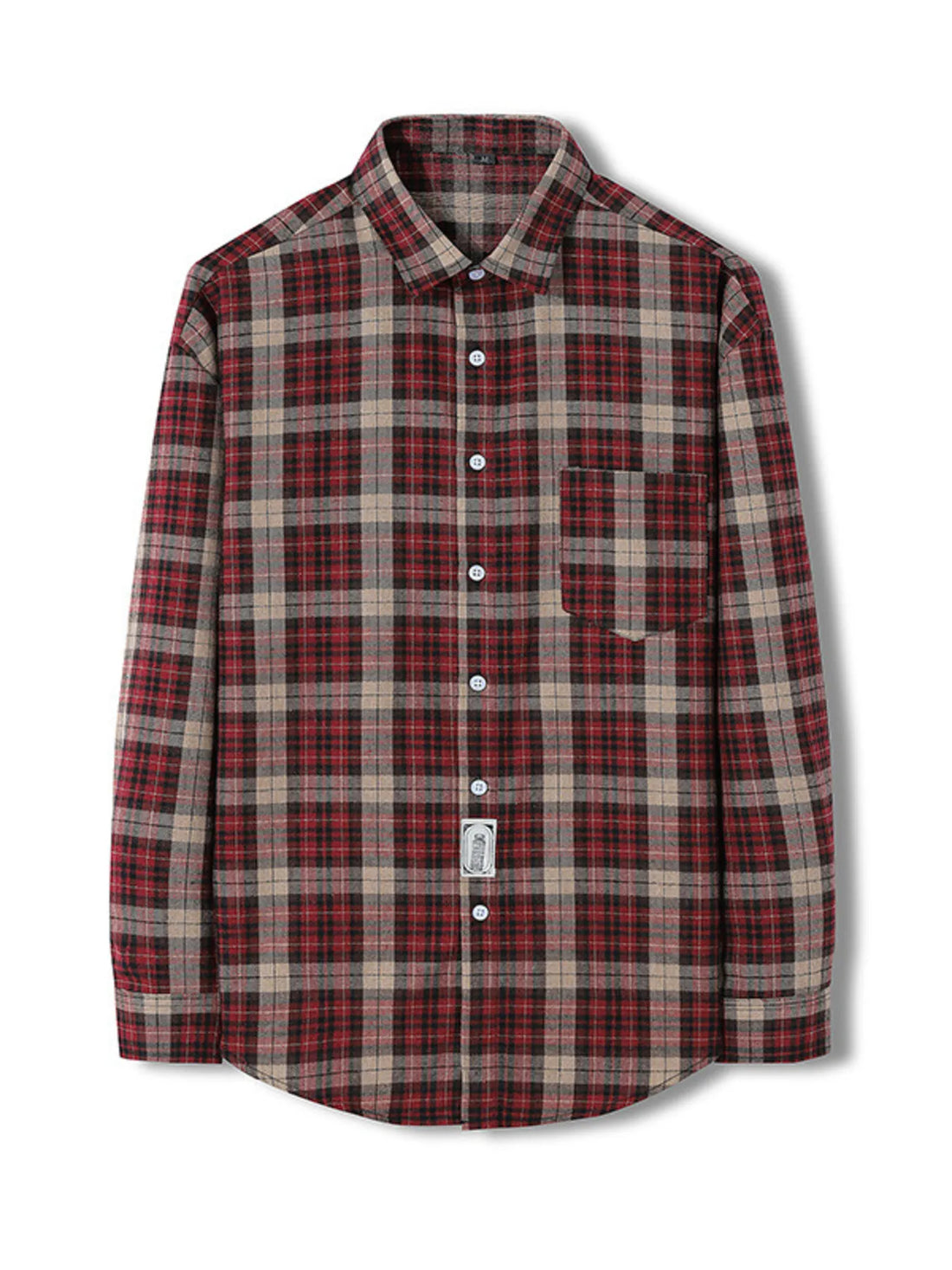 Men's Plus Size Classic Plaid Long Sleeve Shirt - cas7m