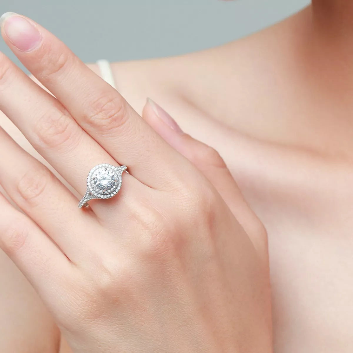 1 Carat Moissanite 925 Sterling Silver Ring - cas7m