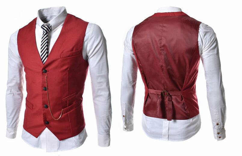 Men's Metal Chain Slim Business Vest Casual Vest - cas7m