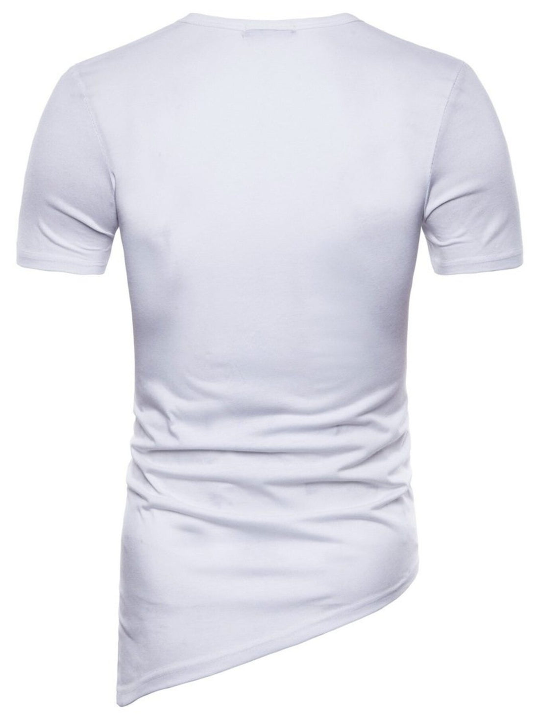 Men's Lace-Up Asymmetric Hem T-Shirt - cas7m