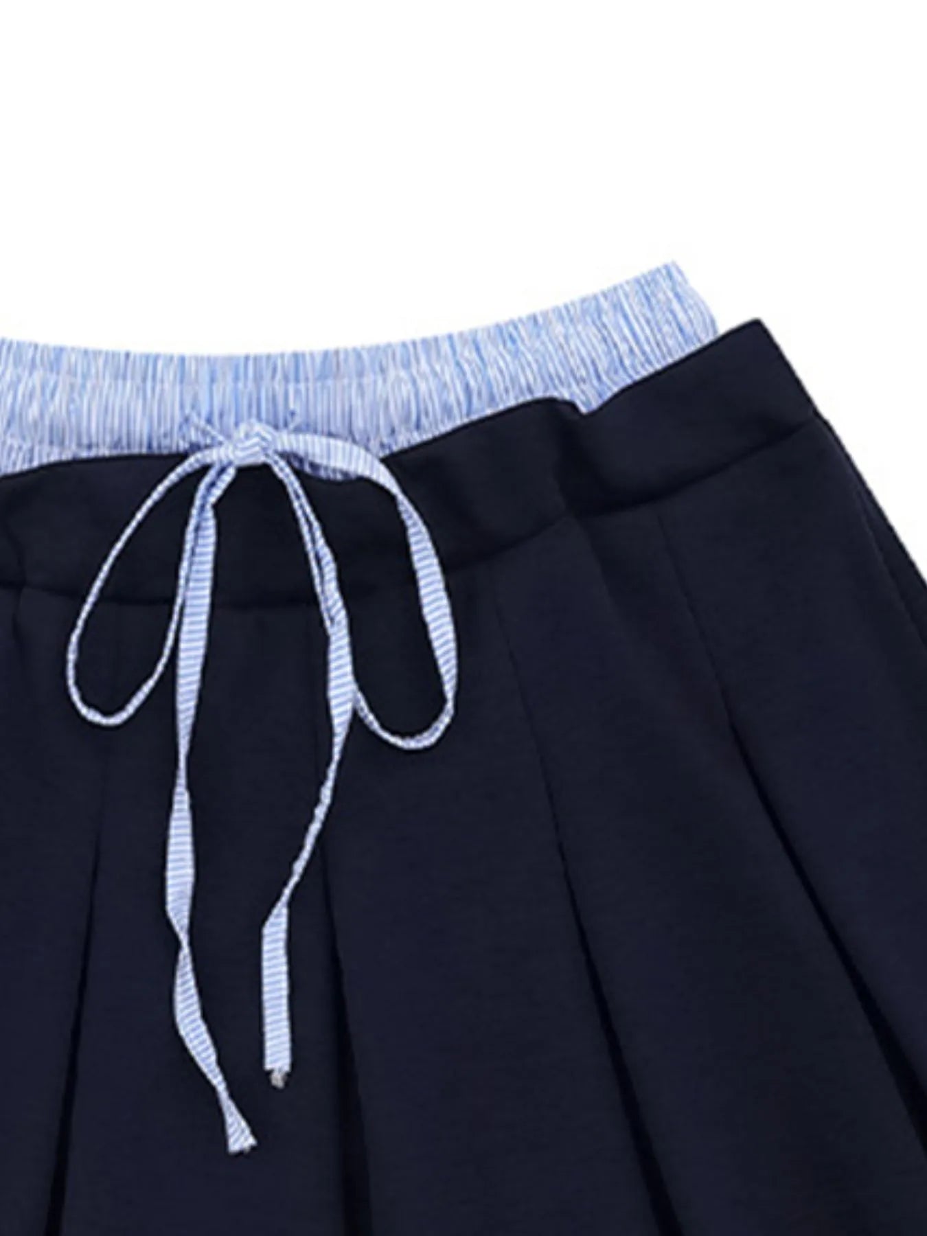 Drawstring Pleated Mini Skirt - cas7m
