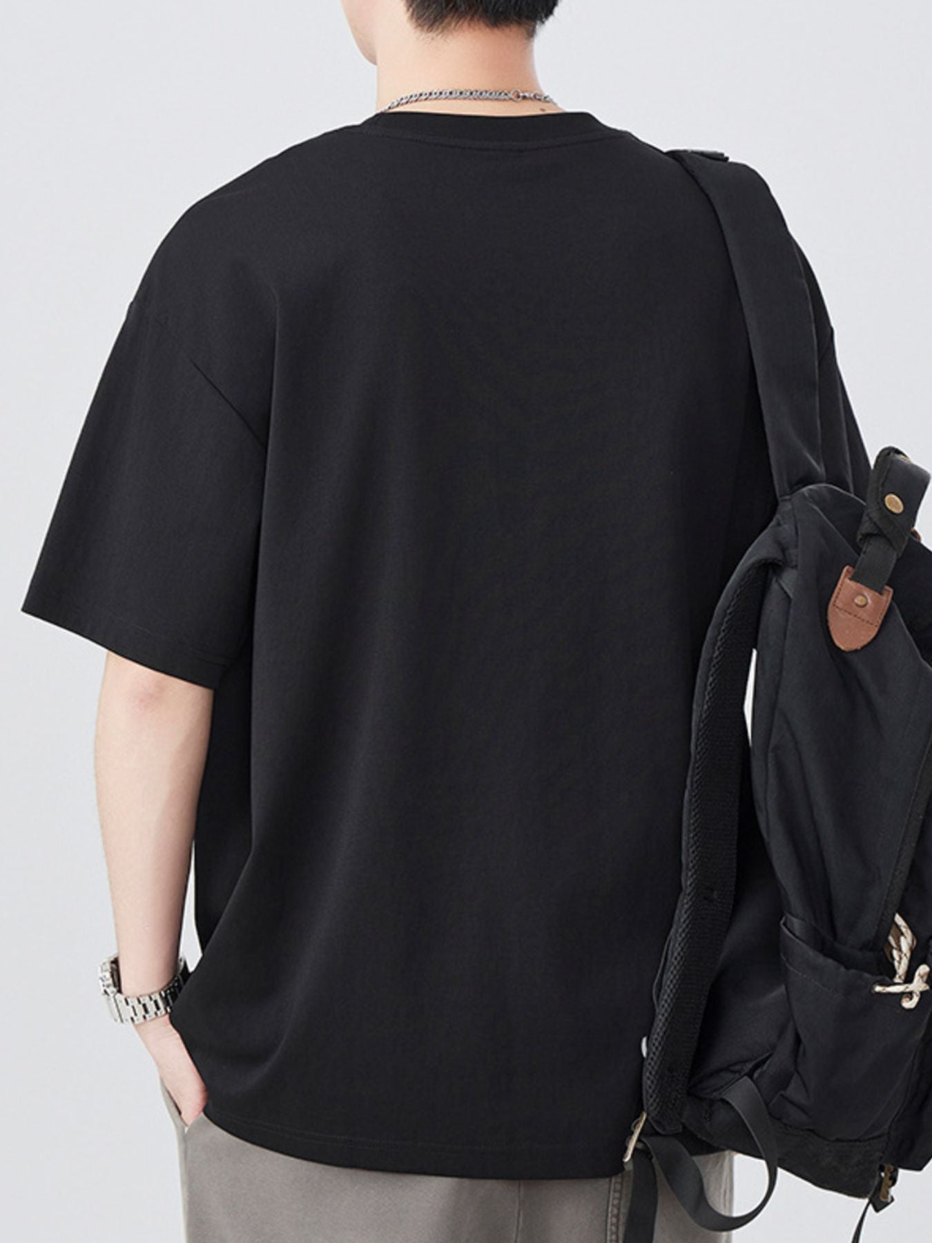 Men's Plus Size Round Neck Short Sleeve T-Shirt - cas7m