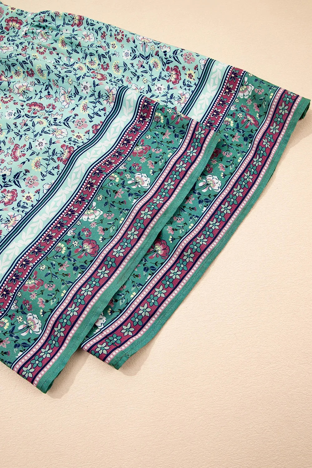 Bohemian Floral Ruffle Bottom Spaghetti Strap Jumpsuit - cas7m