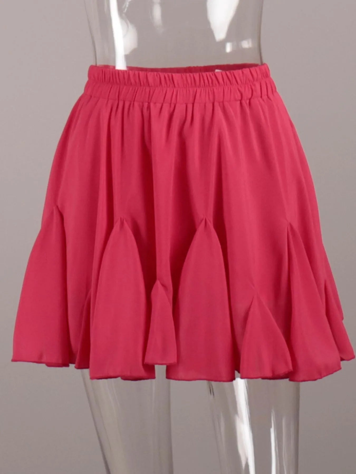 Elastic Waist Ruffled Hem Skirt - cas7m