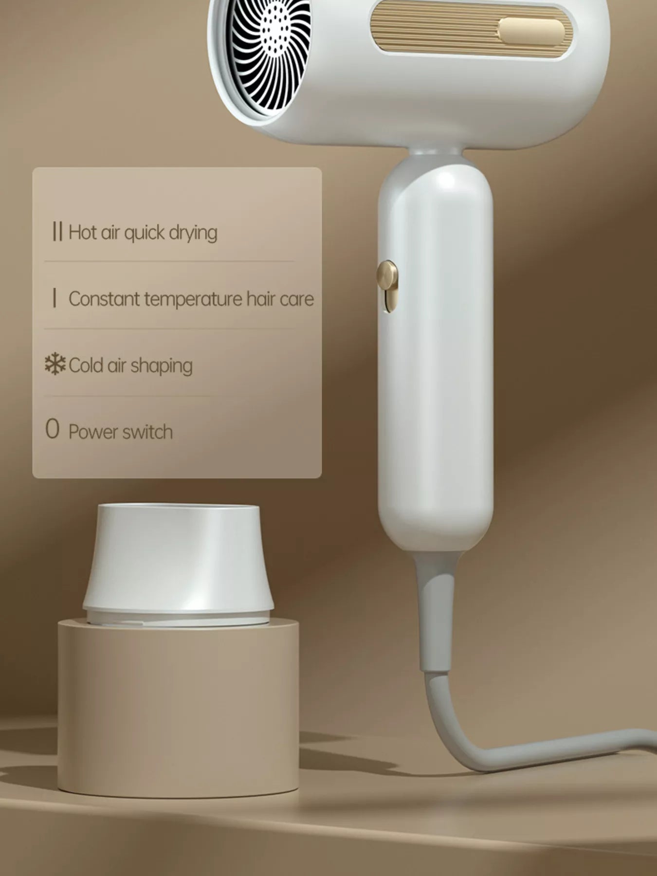Compact Ionic Hair Dryer with Blue Light Shine Technology - cas7m